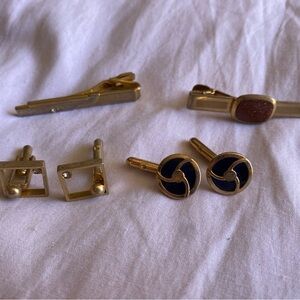 Vintage cuff links and tie bundle